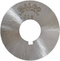 Made in USA - 1-3/4" Diam x 0.018" Blade Thickness x 5/8" Arbor Hole Diam, 132 Tooth Slitting and Slotting Saw - Arbor Connection, Right Hand, Uncoated, High Speed Steel, Concave Ground, Contains Keyway - Best Tool & Supply