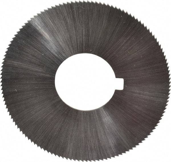 Made in USA - 1-3/4" Diam x 0.025" Blade Thickness x 5/8" Arbor Hole Diam, 132 Tooth Slitting and Slotting Saw - Arbor Connection, Right Hand, Uncoated, High Speed Steel, Concave Ground, Contains Keyway - Best Tool & Supply