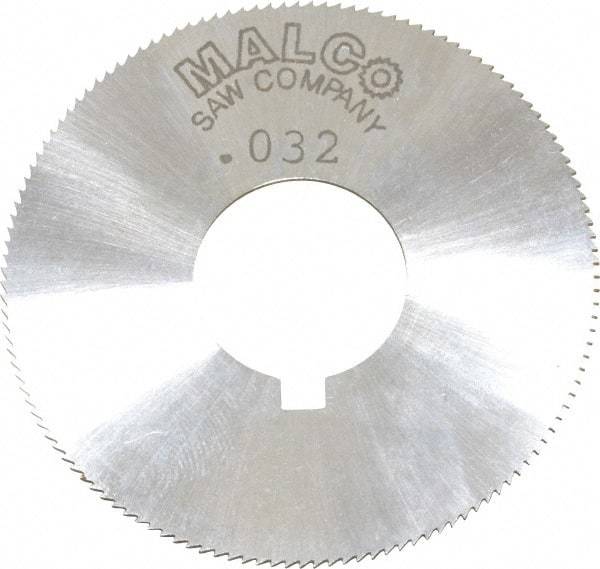 Made in USA - 1-3/4" Diam x 0.032" Blade Thickness x 5/8" Arbor Hole Diam, 132 Tooth Slitting and Slotting Saw - Arbor Connection, Right Hand, Uncoated, High Speed Steel, Concave Ground, Contains Keyway - Best Tool & Supply