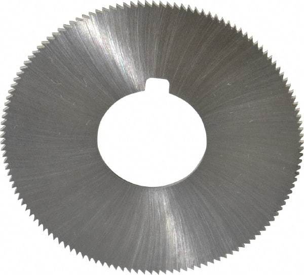 Made in USA - 1-3/4" Diam x 0.036" Blade Thickness x 5/8" Arbor Hole Diam, 132 Tooth Slitting and Slotting Saw - Arbor Connection, Right Hand, Uncoated, High Speed Steel, Concave Ground, Contains Keyway - Best Tool & Supply