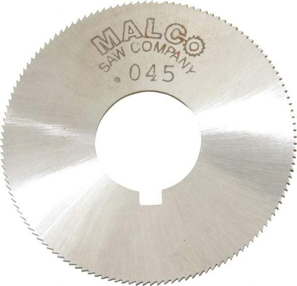 Made in USA - 1-3/4" Diam x 0.045" Blade Thickness x 5/8" Arbor Hole Diam, 132 Tooth Slitting and Slotting Saw - Arbor Connection, Right Hand, Uncoated, High Speed Steel, Concave Ground, Contains Keyway - Best Tool & Supply