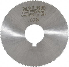 Made in USA - 2-1/4" Diam x 0.012" Blade Thickness x 5/8" Arbor Hole Diam, 132 Tooth Slitting and Slotting Saw - Arbor Connection, Right Hand, Uncoated, High Speed Steel, Concave Ground, Contains Keyway - Best Tool & Supply