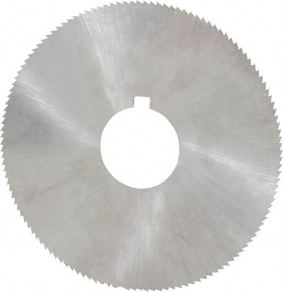 Made in USA - 2-1/4" Diam x 0.014" Blade Thickness x 5/8" Arbor Hole Diam, 132 Tooth Slitting and Slotting Saw - Arbor Connection, Right Hand, Uncoated, High Speed Steel, Concave Ground, Contains Keyway - Best Tool & Supply