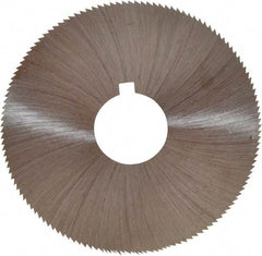 Made in USA - 2-1/4" Diam x 0.018" Blade Thickness x 5/8" Arbor Hole Diam, 132 Tooth Slitting and Slotting Saw - Arbor Connection, Right Hand, Uncoated, High Speed Steel, Concave Ground, Contains Keyway - Best Tool & Supply