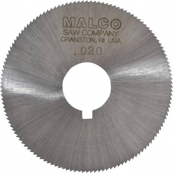 Made in USA - 2-1/4" Diam x 0.02" Blade Thickness x 5/8" Arbor Hole Diam, 132 Tooth Slitting and Slotting Saw - Arbor Connection, Right Hand, Uncoated, High Speed Steel, Concave Ground, Contains Keyway - Best Tool & Supply