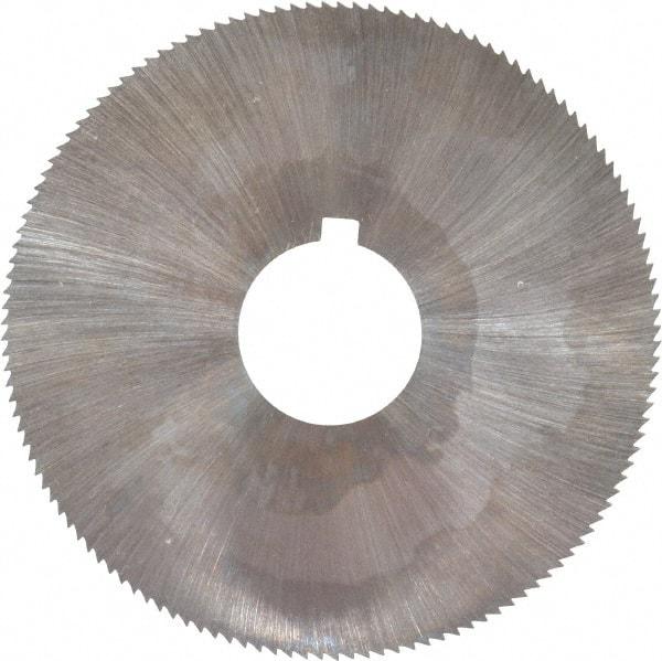 Made in USA - 2-1/4" Diam x 0.023" Blade Thickness x 5/8" Arbor Hole Diam, 132 Tooth Slitting and Slotting Saw - Arbor Connection, Right Hand, Uncoated, High Speed Steel, Concave Ground, Contains Keyway - Best Tool & Supply