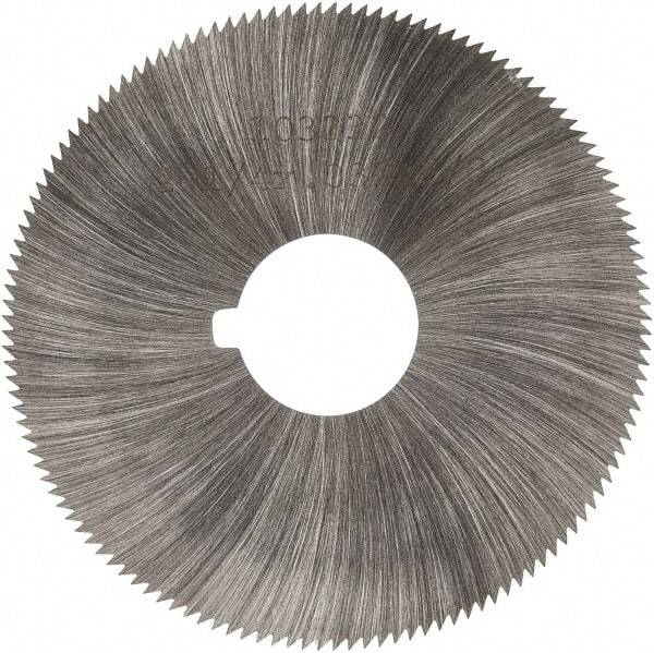 Made in USA - 2-1/4" Diam x 0.032" Blade Thickness x 5/8" Arbor Hole Diam, 132 Tooth Slitting and Slotting Saw - Arbor Connection, Right Hand, Uncoated, High Speed Steel, Concave Ground, Contains Keyway - Best Tool & Supply