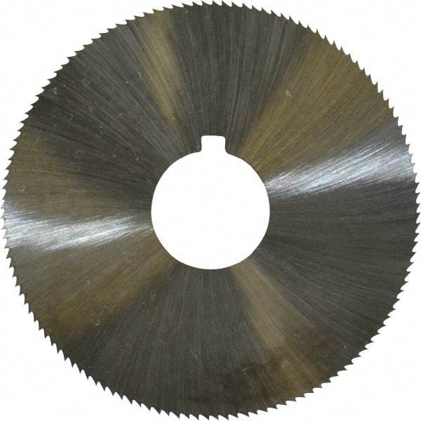 Made in USA - 2-1/4" Diam x 0.045" Blade Thickness x 5/8" Arbor Hole Diam, 132 Tooth Slitting and Slotting Saw - Arbor Connection, Right Hand, Uncoated, High Speed Steel, Concave Ground, Contains Keyway - Best Tool & Supply