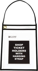 C-LINE - 15 Piece Clear Hanging Strap Stitched Shop Ticket Holder - 12" High x 9" Wide - Best Tool & Supply