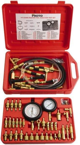 Proto - 2' Hose Length, 0 to 145 psi, Mechanical Automotive Fuel Injection Tester - 1 Lb Graduation - Best Tool & Supply