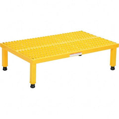 Vestil - 9" High x 24" Wide x 36" Deep, Yellow Step Stand - Steel, 500 Lb Capacity - Best Tool & Supply