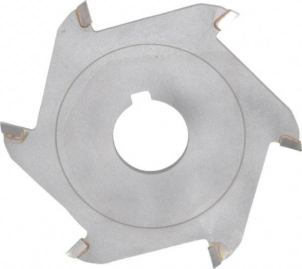 Made in USA - 4" Diam x 3/32" Blade Thickness x 1" Arbor Hole Diam, 6 Tooth Slitting and Slotting Saw - Arbor Connection, Right Hand, Uncoated, Carbide-Tipped, Contains Keyway - Best Tool & Supply