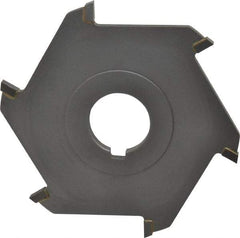 Made in USA - 4" Diam x 3/16" Blade Thickness x 1" Arbor Hole Diam, 6 Tooth Slitting and Slotting Saw - Arbor Connection, Right Hand, Uncoated, Carbide-Tipped, Contains Keyway - Best Tool & Supply