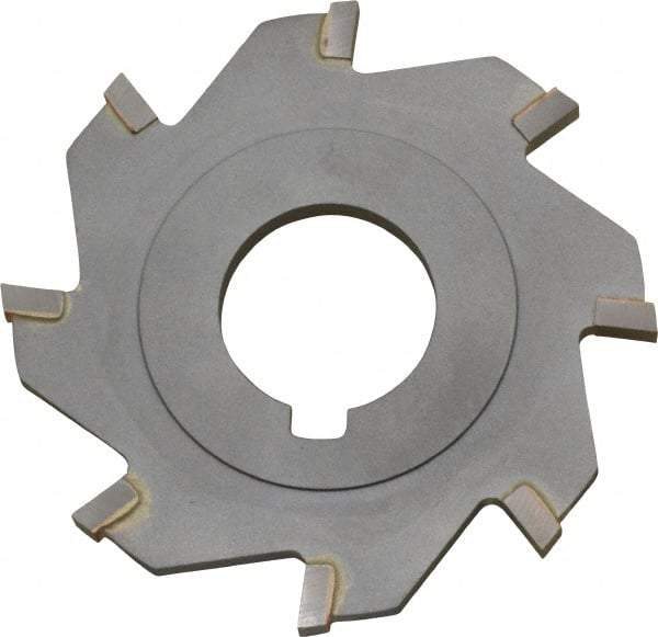 Made in USA - 3" Diam x 3/16" Blade Thickness x 1" Arbor Hole Diam, 8 Tooth Slitting and Slotting Saw - Arbor Connection, Right Hand, Uncoated, Carbide-Tipped, Contains Keyway - Best Tool & Supply