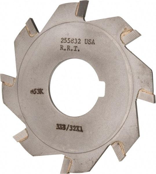 Made in USA - 3" Diam x 3/32" Blade Thickness x 1" Arbor Hole Diam, 8 Tooth Slitting and Slotting Saw - Arbor Connection, Right Hand, Uncoated, Carbide-Tipped, Contains Keyway - Best Tool & Supply