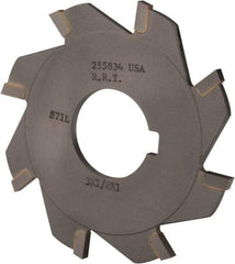 Made in USA - 3" Diam x 1/8" Blade Thickness x 1" Arbor Hole Diam, 8 Tooth Slitting and Slotting Saw - Arbor Connection, Right Hand, Uncoated, Carbide-Tipped, Contains Keyway - Best Tool & Supply