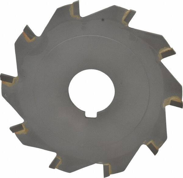 Made in USA - 4" Diam x 1/8" Blade Thickness x 1" Arbor Hole Diam, 10 Tooth Slitting and Slotting Saw - Arbor Connection, Right Hand, Uncoated, Carbide-Tipped, Contains Keyway - Best Tool & Supply