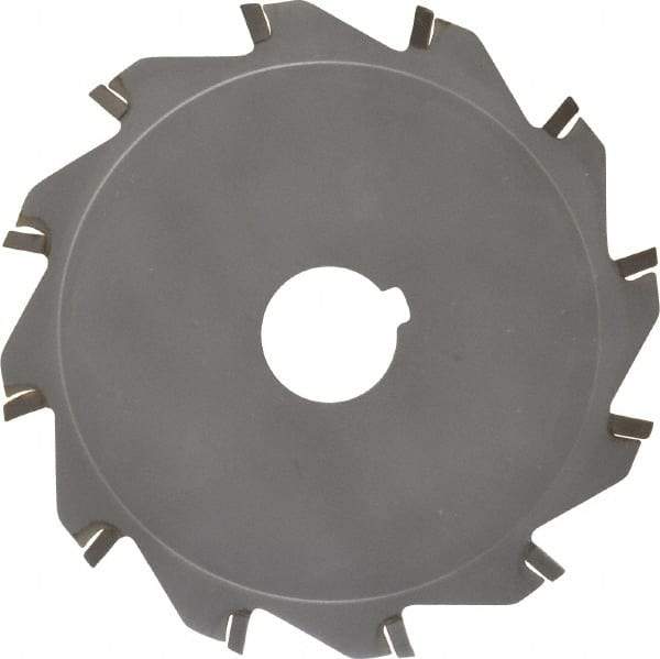 Made in USA - 5" Diam x 1/8" Blade Thickness x 1" Arbor Hole Diam, 12 Tooth Slitting and Slotting Saw - Arbor Connection, Right Hand, Uncoated, Carbide-Tipped, Contains Keyway - Best Tool & Supply