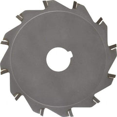 Made in USA - 5" Diam x 1/8" Blade Thickness x 1" Arbor Hole Diam, 12 Tooth Slitting and Slotting Saw - Arbor Connection, Right Hand, Uncoated, Carbide-Tipped, Contains Keyway - Best Tool & Supply