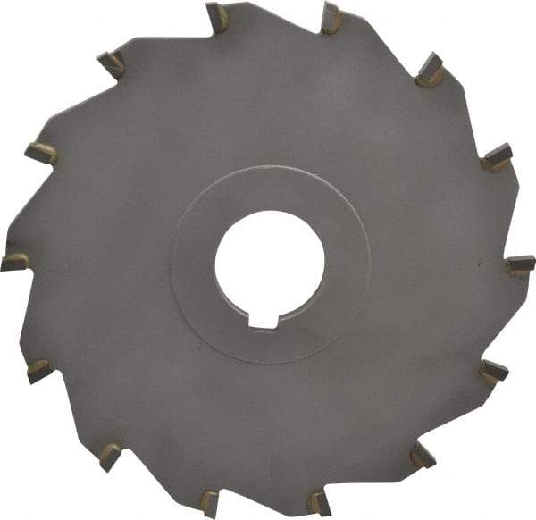 Made in USA - 6" Diam x 1/4" Blade Thickness x 1-1/4" Arbor Hole Diam, 14 Tooth Slitting and Slotting Saw - Arbor Connection, Right Hand, Uncoated, Carbide-Tipped, Contains Keyway - Best Tool & Supply