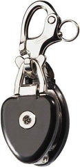 Ronstan - 3, 310 Lbs. Load Limit, Side Release Snatch Block - Single Sheave, 2 Inch Outside Diameter, Fibrous Rope, 5/8 Inch Diameter, Stainless Steel 316, Stainless Finish - Best Tool & Supply