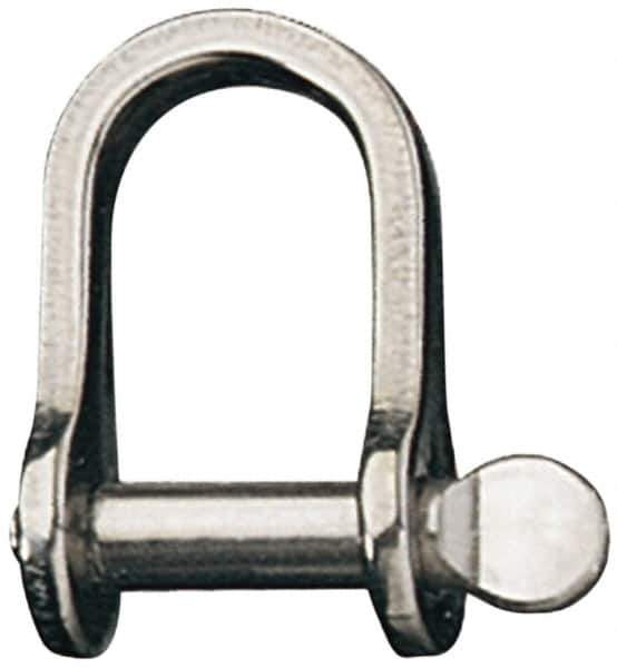 Ronstan - 5/16" Nominal Chain Size, 2.8 Ton Stainless Steel Screw D Shackle - 5/16" Diam, 5/16" Pin Diam, 1-5/32" High Inside Jaw, 5/8" Inside Width, 3/4" Max Body Thickness - Best Tool & Supply