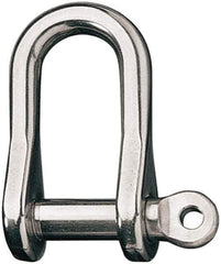 Ronstan - 1/2" Nominal Chain Size, 8.25 Ton Stainless Steel Screw D Shackle - 1/2" Diam, 1/2" Pin Diam, 1-5/8" High Inside Jaw, 3/4" Inside Width, 7/8" Max Body Thickness - Best Tool & Supply