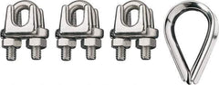 Ronstan - 3/32" Wire Rope Thimble Clip Kit - 316 Stainless Steel, Electropolished - Best Tool & Supply