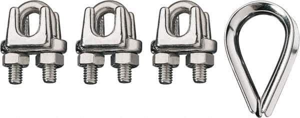 Ronstan - 3/8" Wire Rope Thimble Clip Kit - 316 Stainless Steel, Electropolished - Best Tool & Supply