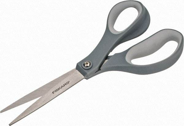 Fiskars - 3-7/64" LOC, 8-1/2" OAL Stainless Steel Scissors - Right Hand, Plastic Straight Handle, For Crafts - Best Tool & Supply