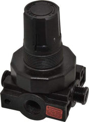 Parker - 1/4 NPT Port, Plastic Miniature Regulator - 0 to 25 psi Range, 150 Max psi Supply Pressure, 1/4" Gauge Port Thread, 2.06" Wide x 3.43" High - Best Tool & Supply