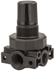 Parker - 3/8 NPT Port, Plastic Miniature Regulator - 0 to 125 psi Range, 150 Max psi Supply Pressure, 1/4" Gauge Port Thread, 2.06" Wide x 3.43" High - Best Tool & Supply