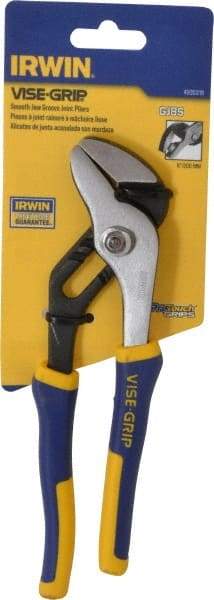 Irwin - 8" OAL, 1-1/4" Jaw Length, Groove Joint Pliers - Smooth Jaw, Smooth Head, ProTouch Handles - Best Tool & Supply