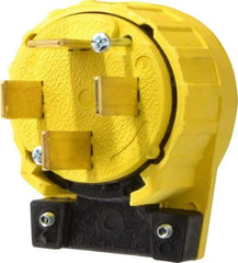 Pass & Seymour - 120/208 VAC, 60 Amp, 18-60P NEMA, Angled, Ungrounded, Specification Grade Plug - 4 Pole, 4 Wire, Yellow - Best Tool & Supply