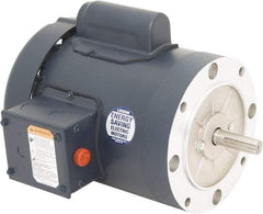 Leeson - 1 Max hp, 1,800 Max RPM, Capacitor Start Electric AC DC Motor - 115/230 V Input, Single Phase, 56C Frame, C-Face Mount, TEFC Enclosure - Best Tool & Supply