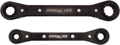 Channellock - 2 Piece, 5/16" to 3/4", 12 Point Ratcheting Box Wrench Set - Inch Measurement Standard, Black Oxide Finish - Best Tool & Supply