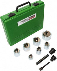 Greenlee - 12 Piece, .885 to 2.416" Punch Hole Diam, Power Knockout Set - Round Punch, 10 Gage Stainless Steel - Best Tool & Supply