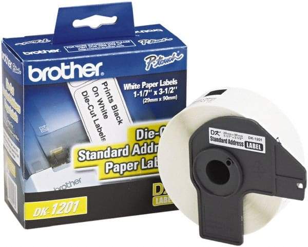 Brother - 1.1" Wide x 3-1/2" Long, White Paper Shipping Label - For PC Label Printers - Best Tool & Supply