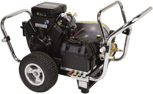 Simpson - Gas, 18 hp, 4,000 psi, 5 GPM, Cold Water Pressure Washer - Triplex Plunger, 50' x 3/8" Hose - Best Tool & Supply