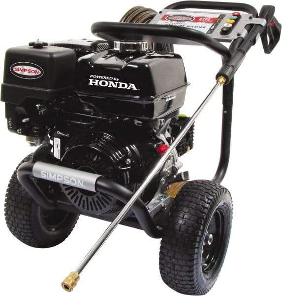 Simpson - Gas, 11.7 hp, 4,200 psi, 4 GPM, Cold Water Pressure Washer - AAA Triplex, 50' x 3/8" Hose - Best Tool & Supply