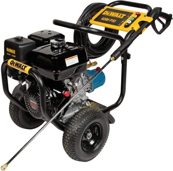 DeWALT - Gas, 11.7 hp, 4,200 psi, 4 GPM, Cold Water Pressure Washer - CAT Triplex, 50' x 3/8" Hose - Best Tool & Supply