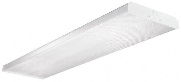 Cooper Lighting - 4 Lamp, 4 Ft. Long, 32 Watt, Surface Mounted, Fluorescent Lamp Wraparound Light Fixture - 120-277 Volt, White, Electronic Ballast - Best Tool & Supply