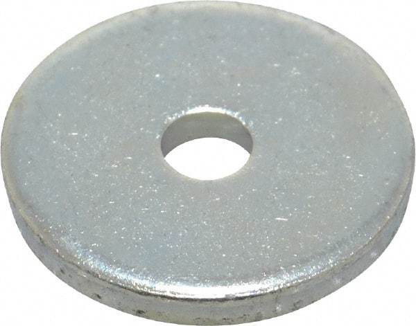 Gibraltar - #10 Screw, Steel Fender Flat Washer - 7/32" ID x 1" OD, 1/8" Thick, Zinc-Plated Finish - Best Tool & Supply