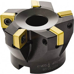 Seco - 50mm Cut Diam, 22mm Arbor Hole, 11mm Max Depth of Cut, 87° Indexable Chamfer & Angle Face Mill - 4 Inserts, SC.. 1206 Insert, Right Hand Cut, Through Coolant, Series R220.79 - Best Tool & Supply