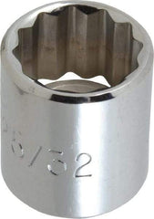 Proto - 25/32", 3/8" Drive, Standard Hand Socket - 12 Points, 1-3/16" OAL, Alloy Steel, Chrome Finish - Best Tool & Supply