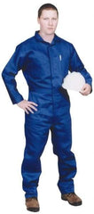 Stanco Safety Products - Size M, Royal Blue, Zipper, Arc Protection Coverall - 38 to 40" Chest, Indura, 7 Pockets, Elastic Waistband, Full Action Back, 2-Way Concealed Zipper - Best Tool & Supply