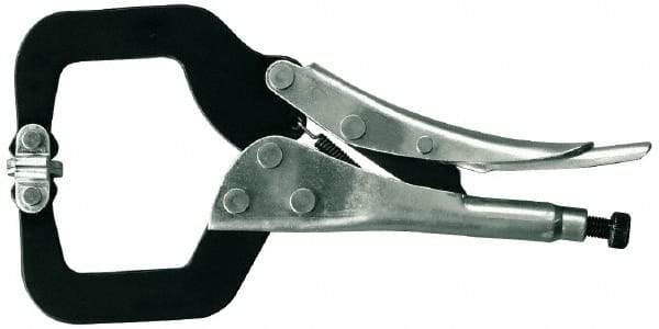 Gibraltar - 12-1/4" OAL C-Clamp Locking Pliers - 4-21/32" Jaw Depth, 5-3/8" Jaw Opening - Best Tool & Supply