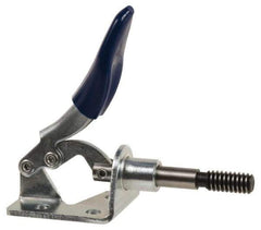 Gibraltar - 100 Lb Load Capacity, Flanged Base, Carbon Steel, Standard Straight Line Action Clamp - 3 Mounting Holes, 0.18" Mounting Hole Diam, 1/4" Plunger Diam, Thumb Handle - Best Tool & Supply