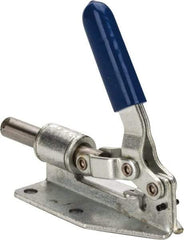 Gibraltar - 300 Lb Load Capacity, Flanged Base, Carbon Steel, Standard Straight Line Action Clamp - 0.2" Mounting Hole Diam, 1/2" Plunger Diam, Straight Handle - Best Tool & Supply