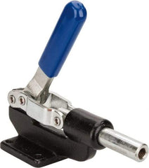 Gibraltar - 800 Lb Load Capacity, Flanged Base, Carbon Steel, Standard Straight Line Action Clamp - 4 Mounting Holes, 0.38" Mounting Hole Diam, 0.62" Plunger Diam, Whale Tail Handle - Best Tool & Supply